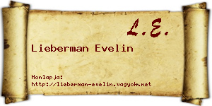 Lieberman Evelin névjegykártya